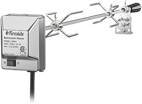 TURBRO Stainless Steel Rotisserie Kit for Gas Grills with A Cookbox up to 39’’ - Includes 4W Electric Motor, 34’’ - 45’’ × 5/16" Square Spit Rod, Meat Forks, Counterweight - Ideal for Outdoor BBQ by TURBRO