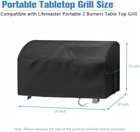 Grill Cover for Lifemaster 2 Burner Portable Table Top Grill - Image 2