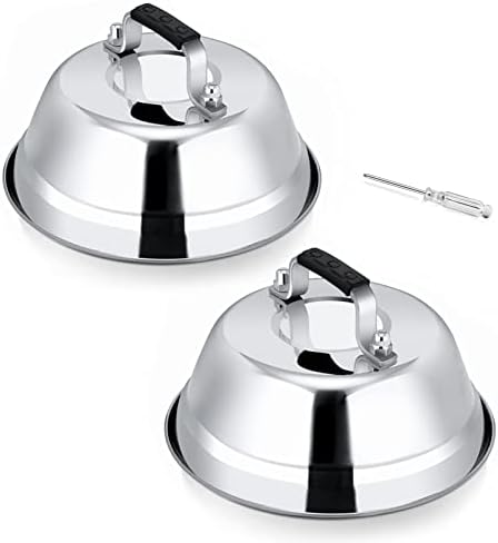 Leonyo 6.5IN Stainless Steel Griddle Basting Cover Dome, 2 Pack by Leonyo