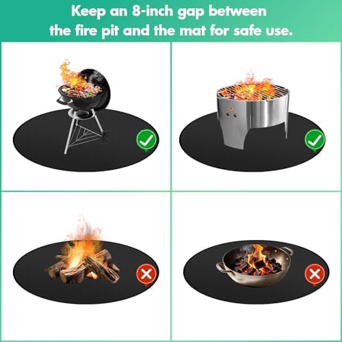 Round Fire Pit Mat 60 Inch, Fireproof Deck Protector, Heat Resistant Waterproof Pad for Patio, Lawn & Outdoor Fire Pit - Image 5