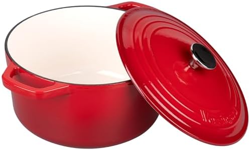 VORRINGARD Enameled Cast Iron Dutch Oven Pot with Lid, for Bread Baking, Round Bread Oven- include Sourdough Bread Baking Supplies Set, 6QT, Red - Image 5