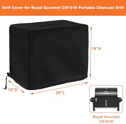 Tabletop Grill Cover for Royal Gourmet CD1519 Portable Charcoal Grill, for Royal Gourmet Tabletop Charcoal Camping Grill, Waterproof UV Resistant Windproof Dustproof Cover - Image 2