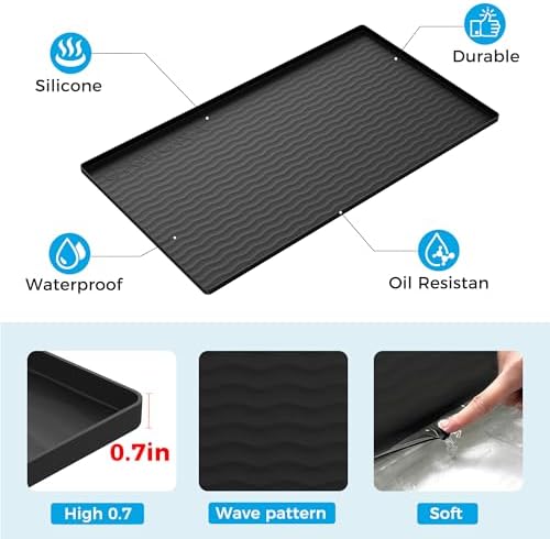 URMONA 28 x 19 in Waterproof Silicone Under Sink Mat, Cabinet Protector - Image 2