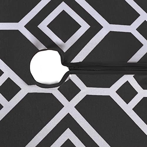 LUSHVIDA Moroccan Outdoor Tablecloth with Umbrella Hole, 60x84 Inch Black - Image 6