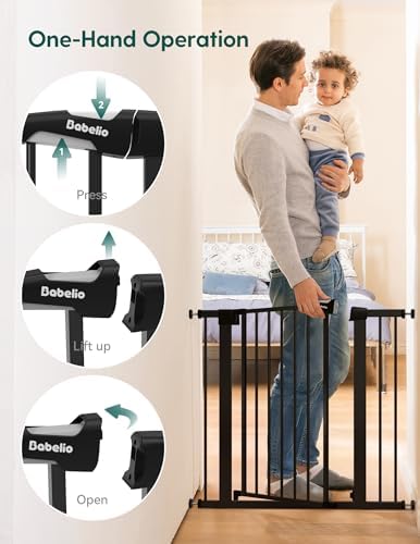Babelio 36 in Tall Baby Gate for Stairs No Drilling, PressGuard, 29-48" W - Image 4