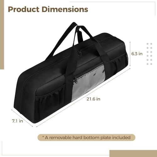 Grill Tool Storage Bag, Outdoor BBQ Utensil Holder for Barbecue Tool up to 20", Large Grill Utensil Storage Caddy with Pockets, BBQ Accessories Case Container for Camping, Bag Only, Black - Image 4