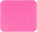 MicoYang Silicone Dish Drying Mat for Multiple Usage,Easy clean,Eco-friendly,Heat-resistant Silicone Mat for Kitchen Counter or Sink,Refrigerator or Drawer Liner Rose XL 18 inches x 16 inches by MicoYang
