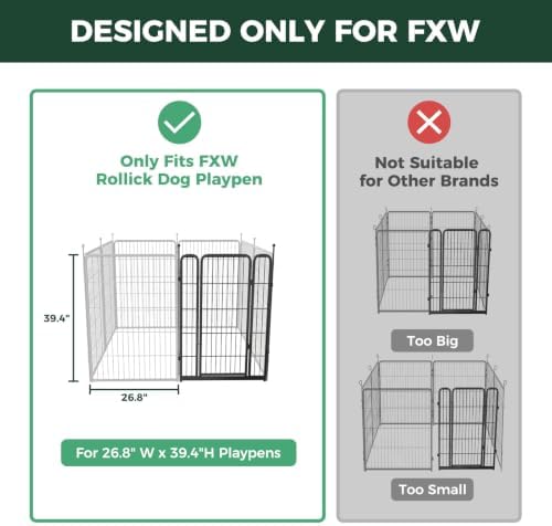 FXW Add-On Gate Panel for Outdoor Dog Playpen, 40" H, Black, Patented - Image 2
