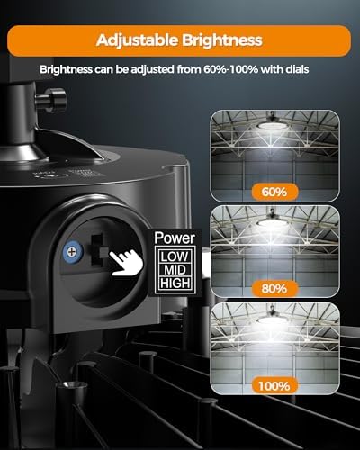 AIKVSXER 240W UFO High Bay Light 43200LM 6000K, 1-10V Dimmable Shop Lights - Image 5