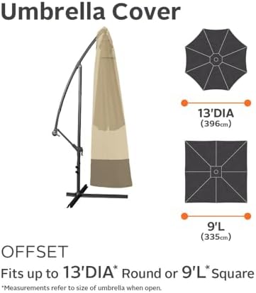 Classic Accessories Veranda Water-Resistant 13 Foot Offset Patio Umbrella Canopy Cover, Patio Furniture Covers - Image 3