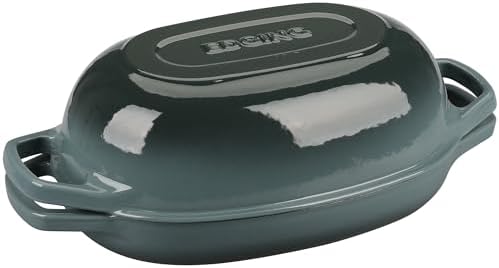 EDGING CASTING Enameled Cast Iron Oval Dutch Oven Pot with Lid, Dutch Oven for Sourdough Bread Baking, Bread Oven, Bread Dutch Oven, Oval Bread Pan, 5qt, Slateblue - Image 7