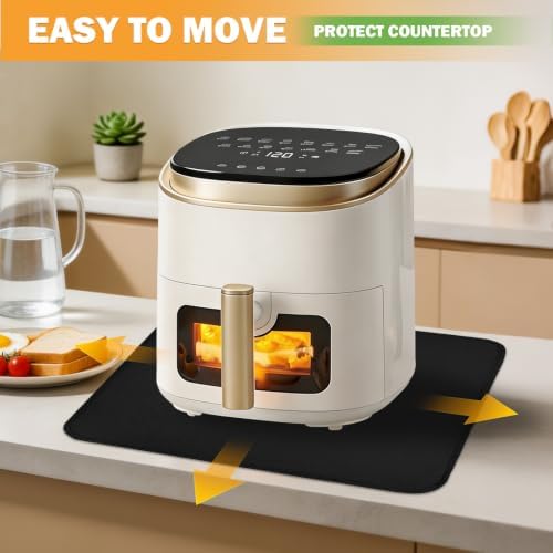 TOHONFOO Heat Resistant Mats for Countertop & Air Fryer, 14x12 in, Black - Image 7