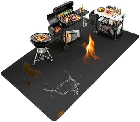 100X52 Inches Under Grill Mats for Outdoor Grill Fireproof Deck Protection by SHINESTAR