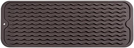 MicoYang Silicone Dish Drying Mat for Multiple Usage,Easy clean,Eco-friendly,Heat-resistant Silicone Mat for Kitchen Counter,Sink,Bar,Bottle,or Cup Coffee M 17 inches x 6 inches by MicoYang