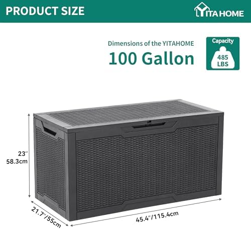 YITAHOME 100 Gallon Resin Deck Box - Image 6