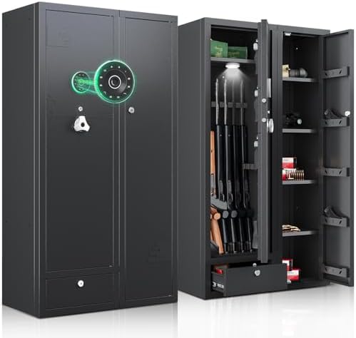 KAER 15-20 Gun Safe Gun Cabinet 2 in 1Large Gun Safes for Rifles and Pistols Rifle Safe for Home High Capacity Electronic Gun Cabinets for Rifles and Shotguns with Drawer,Removable Shelf by KAER