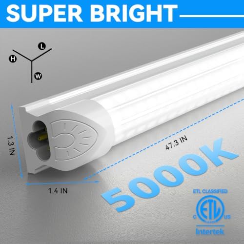 SHOPLED LED Shop Light 4FT, 50W 5000K Daylight White, 7500LM D-Shape - Image 6