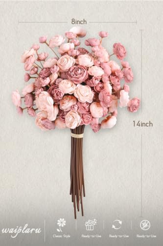 Waipfaru Ranunculus Artificial Flowers, 36Pcs 14In Fake Peonies Artificial Flowers, Dusty Rose Flower for Vase Silk Flower Real Touch Faux Peony Bulk for DIY Wedding Bouquet Home Bridal Shower Decor - Image 5
