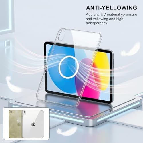 Clear Case with Magnetic Ring for iPad (A16) 11th Generation 11 Inch 2025/ 10th Generation 10.9 Inch 2022, Slim Lightweight Shockproof TPU Protective Skin Cover, Transparent Back Bumper - Image 6