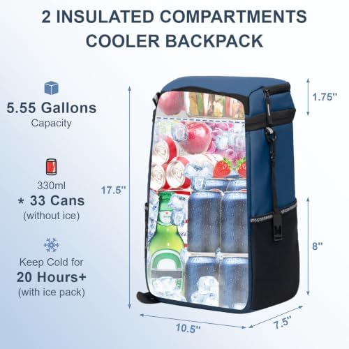 SPARTER Backpack Cooler Insulated 33/49 Can Leakproof Waterproof Bag Beach - Image 2