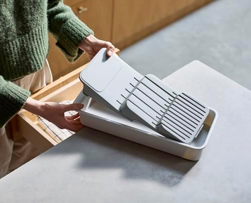 Joseph Joseph DrawerStore 2-Tier Knife Kitchen Drawer Organizer, Holds up to 11 Knives, Disassembles for Easy Cleaning, Recycled Plastic, Compact (Pack of 4) - Image 6