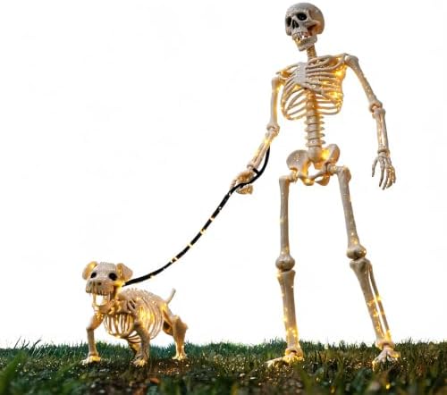 Lighted Human & Dog Skeleton Halloween Decorations Outdoor/Indoor - Image 6