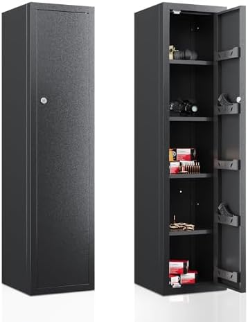 KAER Gun Safe, 59-Inch Tall Gun Cabinet, Home Safe, Large Safe for Home Use, Quick Access, with Drawers and Removable Shelves by KAER