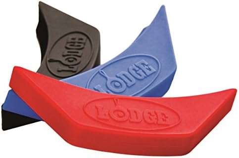 Lodge 10.25 Inch Cast Iron Pre-Seasoned Skillet – Signature Teardrop Handle - Use in the Oven, on the Stove, on the Grill, or Over a Campfire, Black & ASAHH41 Silicone Assist Handle Holder, Red - Image 6