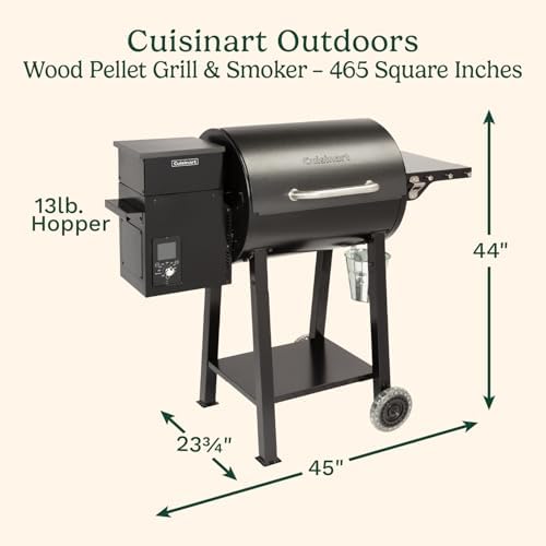 Cuisinart Wood Pellet Grill & Smoker, 465 Square Inches Barrel Pellet Grill for Smoking Meat, Jerky, Vegetables, 8 in 1 BBQ with Digital Control, Auto Start and Temperature Probe - Image 2