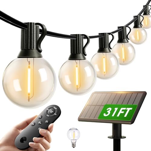 addlon 25FT 13LED Solar String Lights Outdoor Waterproof with Remote, USB by addlon
