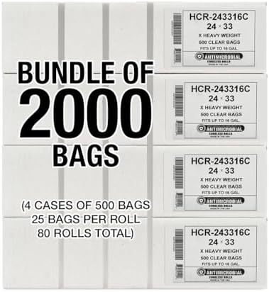 Aluf Plastics 12-16 Gallon 16 Micron (eq) Clear Bags 24" x 33" 2000 Count - Image 2
