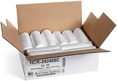 Aluf Plastics 7-10 Gal Clear Trash Bags, 8 Micron (EQ.), 24" x 24" (1000 Pk) - Image 2