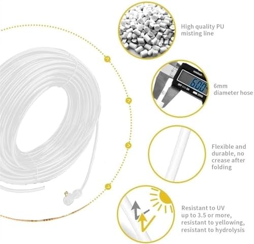 Garden Irrigation Misting Sprinkler System Misting Cooling System, Fog Cooling Outdoor Mister System for Outside Patio DIY Plant Watering Devices Misting Cooling System ( Size : 14M(45.9ft)-20 nozzles - Image 2