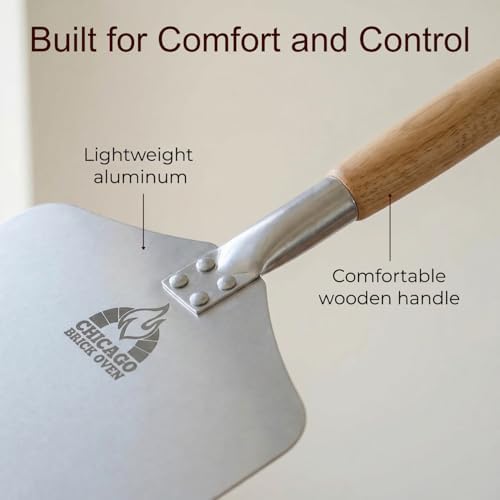 Chicago Brick Oven 12 x 14 Aluminum Pizza Peel with Detachable Handle - Image 2