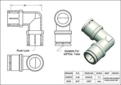 Misting Fittings (Push Lock Elbow 3/8 Inch-Pack of 5) - Image 2