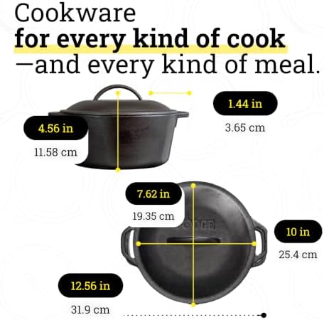 Lodge Cast Iron 4-Piece Set, PFAS-Free Pre-Seasoned Kitchen Set - Image 5