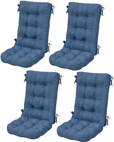 SERWALL HDPE Outdoor Rocking Cushion Set of 4, Navy by SERWALL