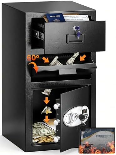 5.8 Cuft Large Drop Safe for Business with drawer, Anti-Theft Safe for Cash by HOMESAFE