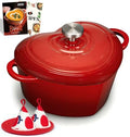 Overmont Enameled Cast Iron Dutch Oven - 2QT Heart-Shaped Mini Pot with Lid by Overmont