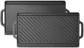 VEVOR Reversible Grill/Griddle 18x9 in Pre-Seasoned Cast Iron Pan Handle by VEVOR