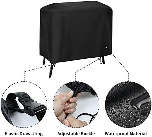 Griddle Cover for Yukon Glory Portable Grill Table, Outdoor 22 inch 17 inch Griddle Table Cover Waterproof Grill Stand Cover BBQ Grilling Cover Black - 34" L×24" W×32" H - Image 4