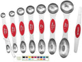 Spring Chef Stainless Steel Magnetic Measuring Spoons Set of 8, Red by SpringChef