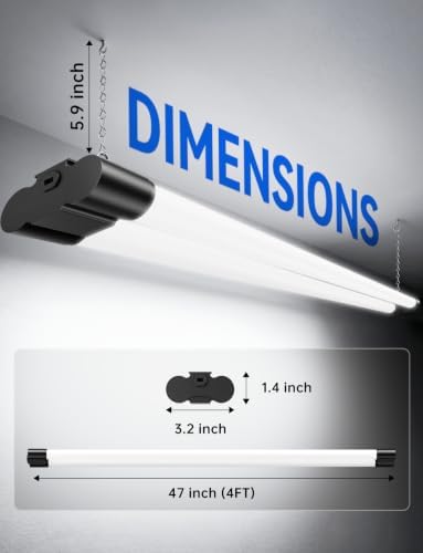 4FT LED Shop Lights, 45W 4500LM 6500K, Garage Light with Plug Hanging 4Pack - Image 6