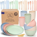 FOODLE Wheat Straw Dinnerware Set - Non-Toxic Kids Plates and Bowls Sets by FOODLE