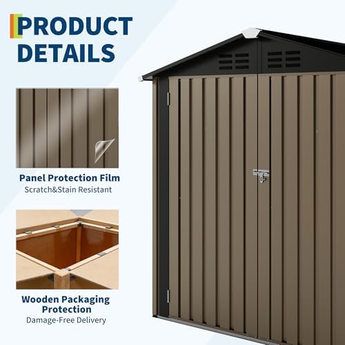Garvee 6x4 FT Storage Shed – 130 Cu Ft, Sloped Roof, Weatherproof - Image 4