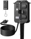 DEWENWILS Outdoor Power Stake Timer with Remote Control, Dusk to Dawn Timer by DEWENWILS