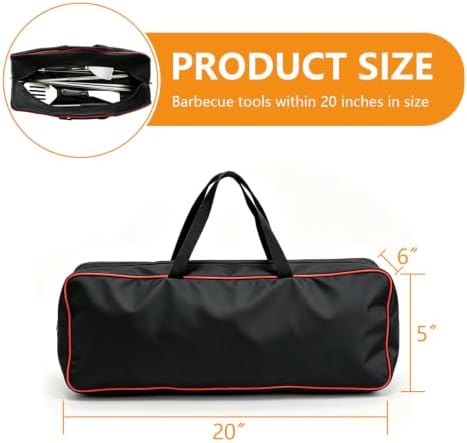 Large Grill Tool Storage Bag, Capacity Grill Accessory Storage, Heavy-Duty Grill Utensil Storage, Accessories Storage Compatible with Blackstone (No Accessories),20" L x 6" Wx 5" H - Image 2