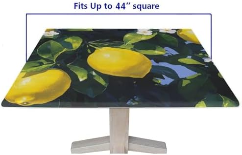 Fitted Tablecloths, Lemon Grove Pattern Printed on Polyester Game Table Cover, Suitable for Home Dining Camping BBQ, Fit for 44" x 44" Square Tables - Image 5