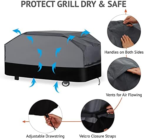 600D Oxford Heavy Duty BBQ Grill Cover 65Wx26Dx45H, Water Resistant - Image 6