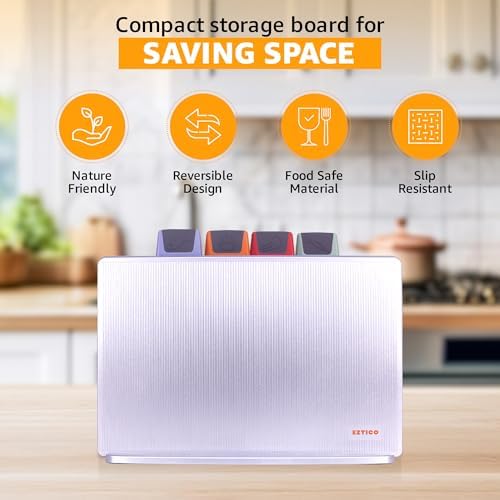 4-Piece Non-Toxic Cutting Board Set 12"L x 9"W with Premium Scissors and Holder (Tall Silver) - Image 6